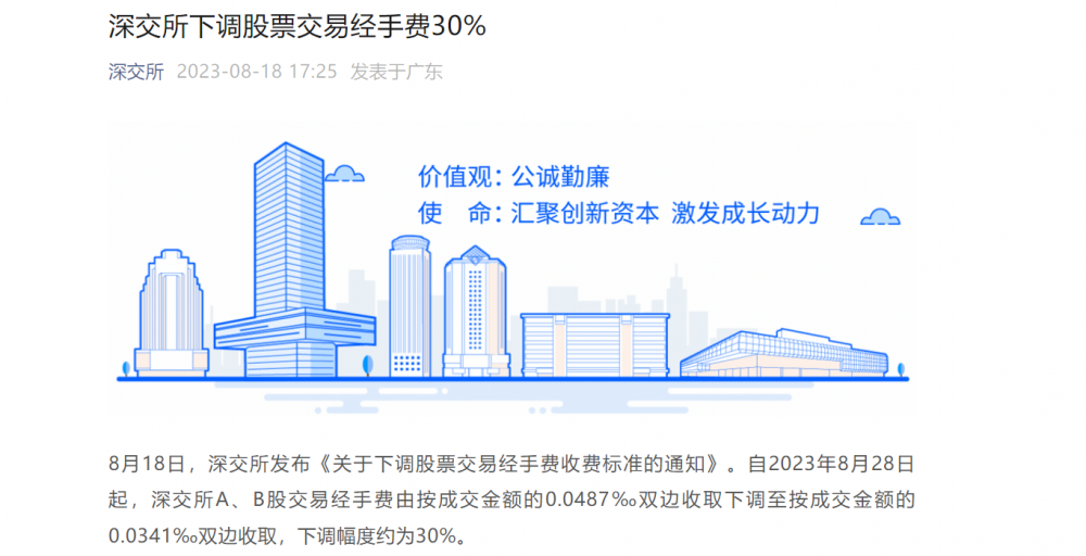 北京股票交易佣金最低多少_证券交易经手费下调_沪深交易所A股交易经手费调整