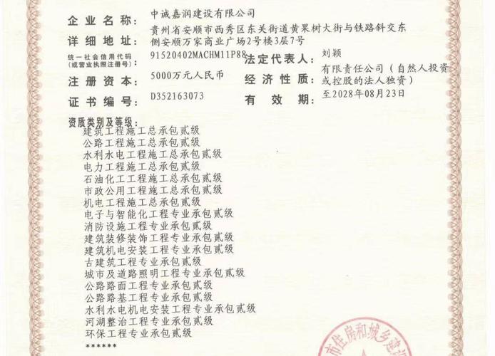 企业资质证书种类_企业法人资质证书_经营资质与能力资质