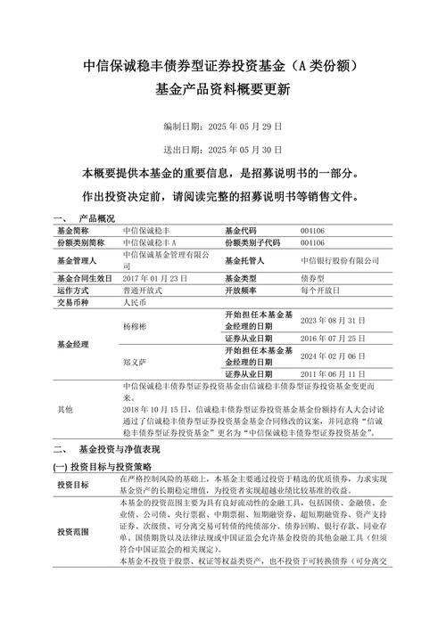 中信建投稳信定期开放债券型基金第1季度报告详情