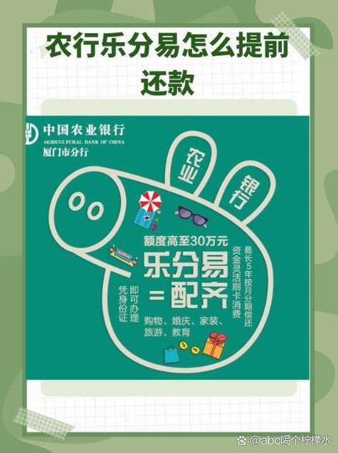 农行信用卡‘乐分易’分期付款业务条款及细则介绍