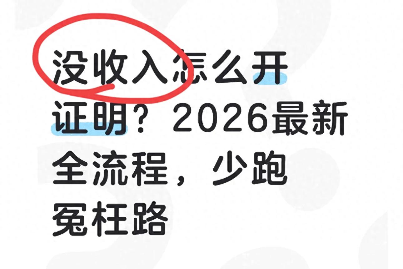 失业、办低保都能用！无收入证明这样开（2026通用版）