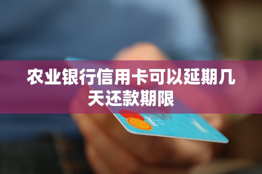 农业银行信用卡可以延期几天还款期限