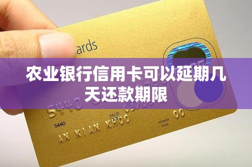 农业银行信用卡可以延期几天还款期限
